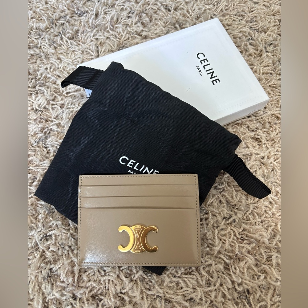 NEW CELINE Triomphe Calfskin Card Holder